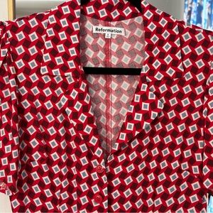 Reformation Bev Jumpsuit Red NWT size 6